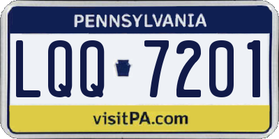 PA license plate LQQ7201