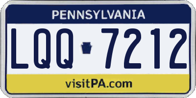 PA license plate LQQ7212