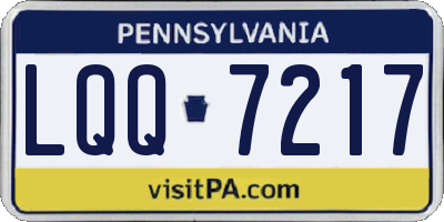 PA license plate LQQ7217