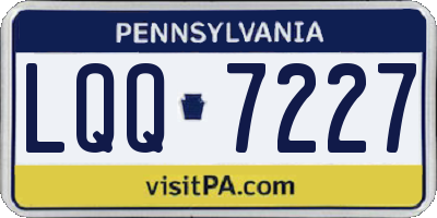 PA license plate LQQ7227
