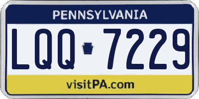 PA license plate LQQ7229