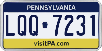 PA license plate LQQ7231
