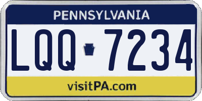 PA license plate LQQ7234