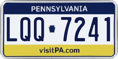 PA license plate LQQ7241