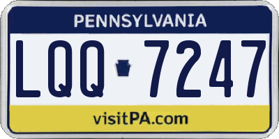 PA license plate LQQ7247