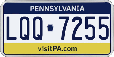PA license plate LQQ7255