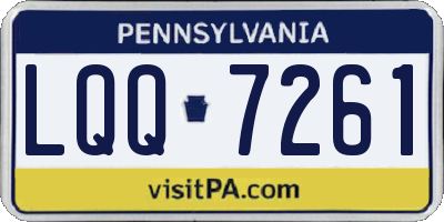 PA license plate LQQ7261