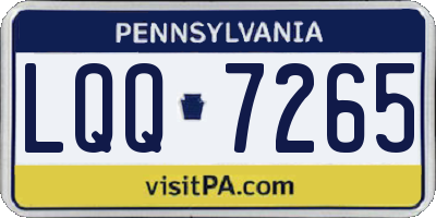 PA license plate LQQ7265