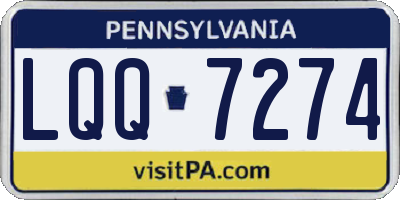 PA license plate LQQ7274