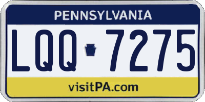 PA license plate LQQ7275