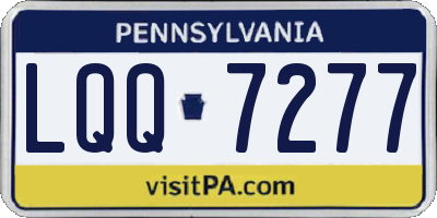 PA license plate LQQ7277