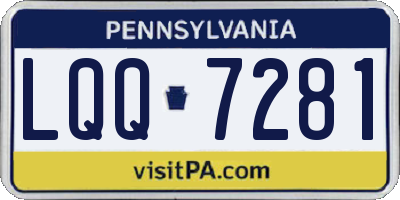 PA license plate LQQ7281