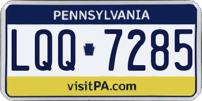 PA license plate LQQ7285