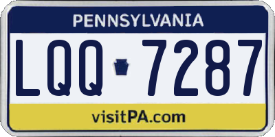 PA license plate LQQ7287