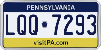 PA license plate LQQ7293