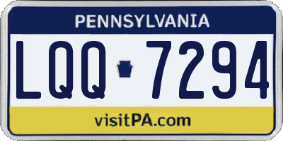 PA license plate LQQ7294