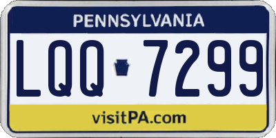 PA license plate LQQ7299
