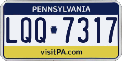 PA license plate LQQ7317
