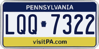 PA license plate LQQ7322