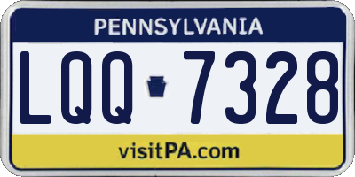 PA license plate LQQ7328
