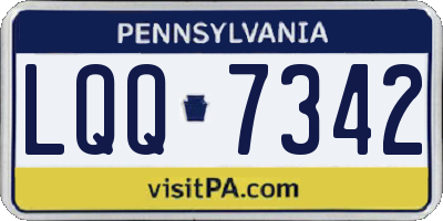 PA license plate LQQ7342