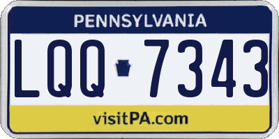 PA license plate LQQ7343