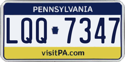 PA license plate LQQ7347