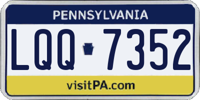 PA license plate LQQ7352