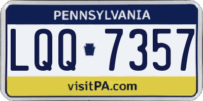 PA license plate LQQ7357
