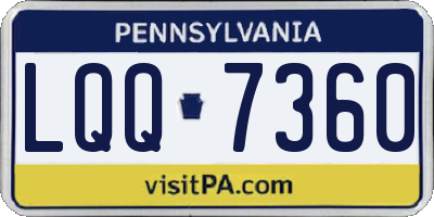 PA license plate LQQ7360