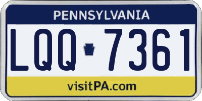 PA license plate LQQ7361