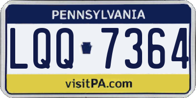 PA license plate LQQ7364