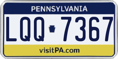 PA license plate LQQ7367