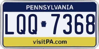 PA license plate LQQ7368