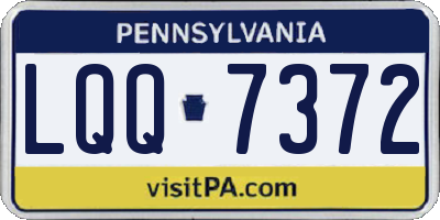 PA license plate LQQ7372