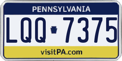 PA license plate LQQ7375