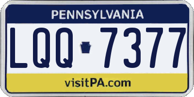 PA license plate LQQ7377