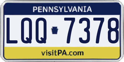 PA license plate LQQ7378