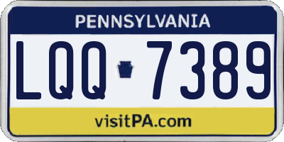 PA license plate LQQ7389