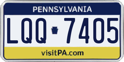 PA license plate LQQ7405