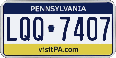 PA license plate LQQ7407