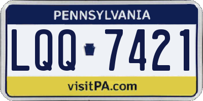 PA license plate LQQ7421