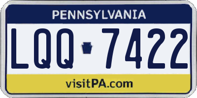 PA license plate LQQ7422