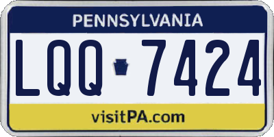 PA license plate LQQ7424