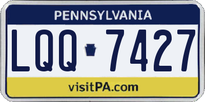 PA license plate LQQ7427