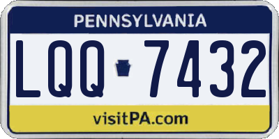 PA license plate LQQ7432