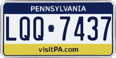 PA license plate LQQ7437