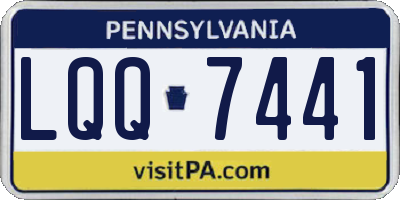 PA license plate LQQ7441