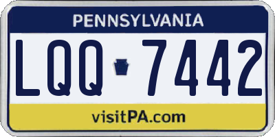 PA license plate LQQ7442
