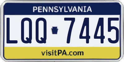 PA license plate LQQ7445